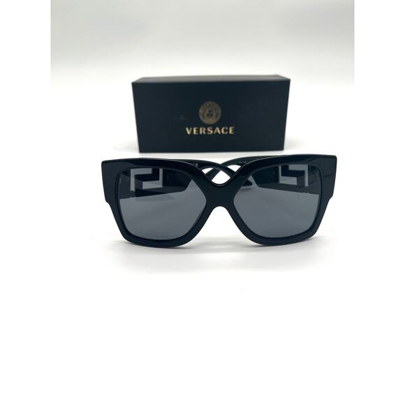 VERSACE NEW IN BOX Sunglasses, Black with Gold Medusa Accents 4402, Retails $394 main image 9